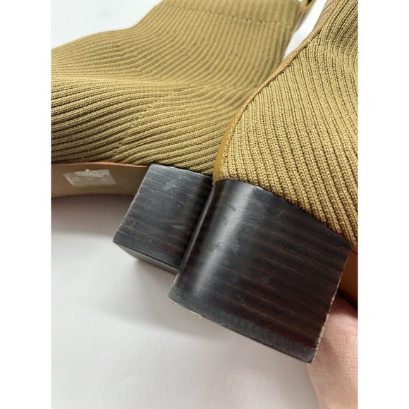 Everlane Khaki Day Glove Ribbed Knit Pull On Ankle Booties Women’s Size 7 - Picture 8 of 9